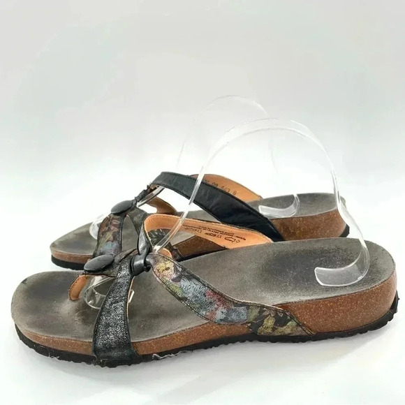 Think womens sandals size 12 43 multicolored floral toe ring - Picture 10 of 15